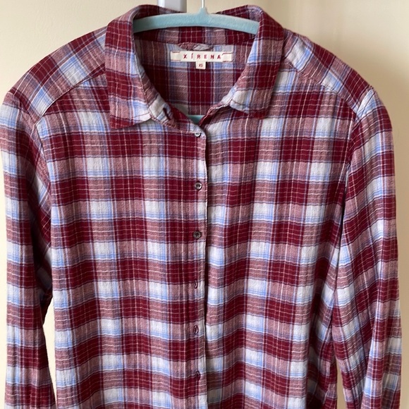 Xirena oversized cotton plaid button down shirt, size XS - Picture 8 of 8
